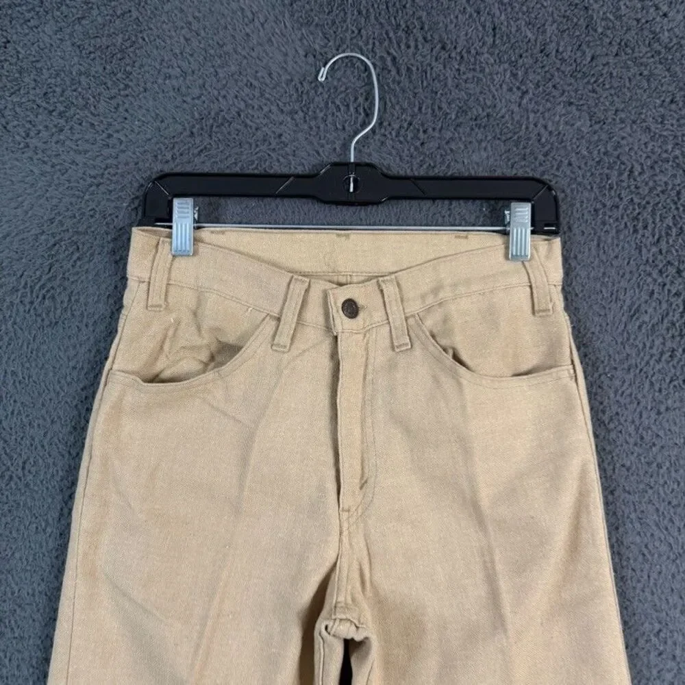 Vtg Levis Pants Mens 28x30 Beige Bootcut Big E Sta-Prest Made in USA 1970s